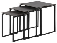 Set van 3 zwarte keramieke tafels